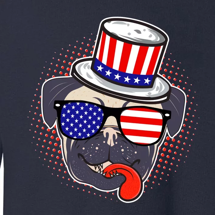 Uncle Sam Pug Toddler Sweatshirt