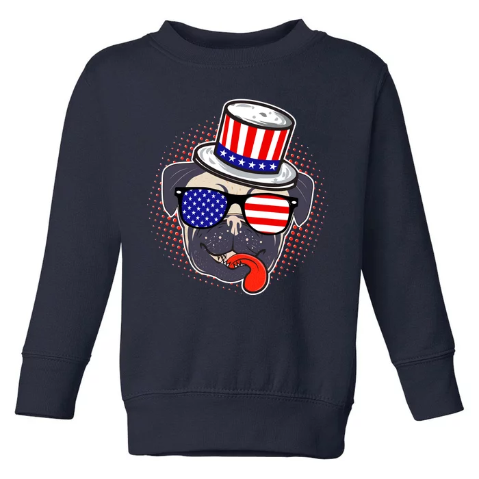 Uncle Sam Pug Toddler Sweatshirt