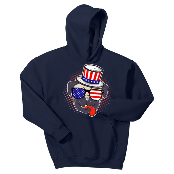 Uncle Sam Pug Kids Hoodie