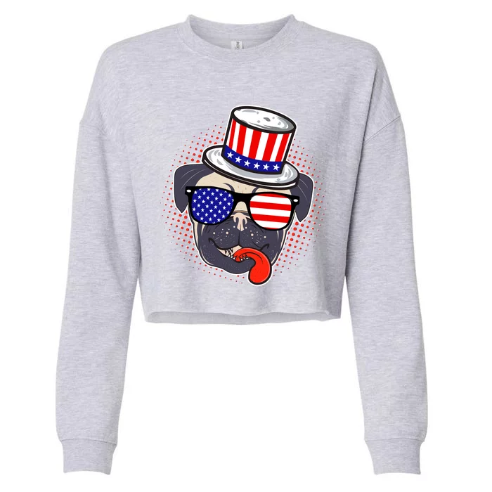 Uncle Sam Pug Cropped Pullover Crew