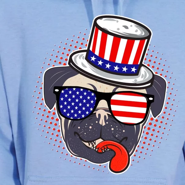 Uncle Sam Pug Unisex Surf Hoodie