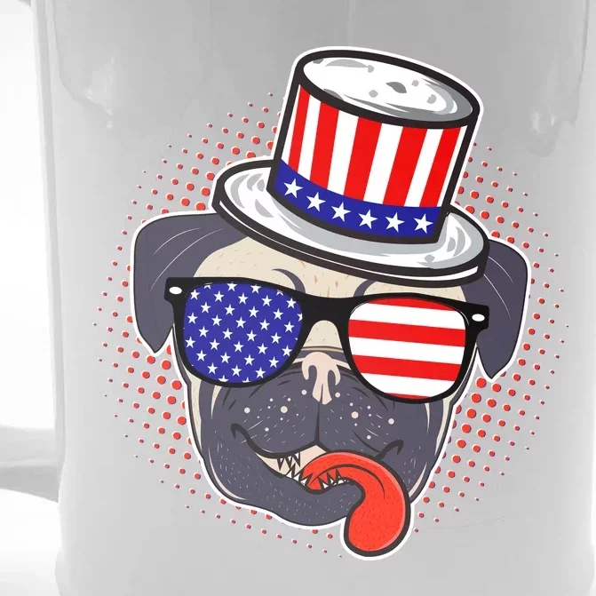 Uncle Sam Pug Front & Back Beer Stein