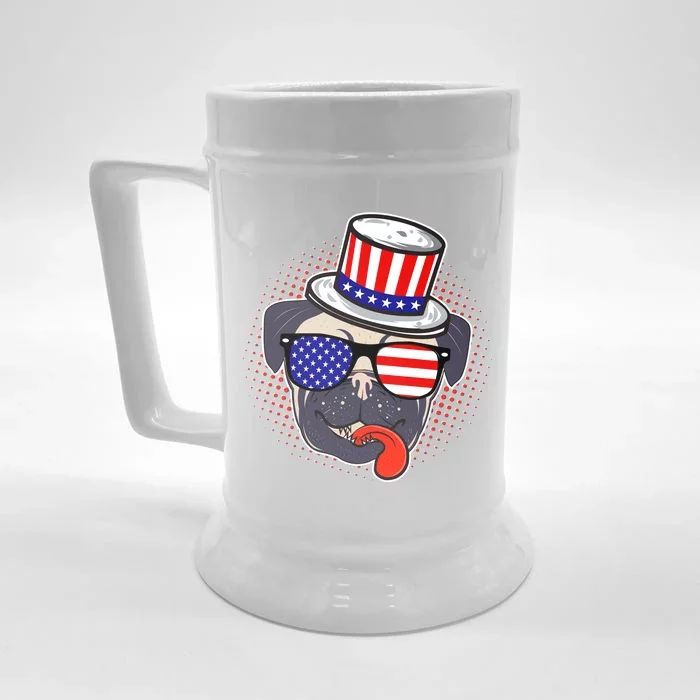 Uncle Sam Pug Front & Back Beer Stein