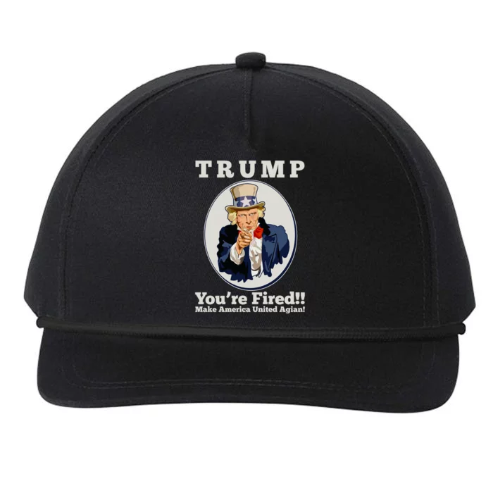 Uncle Sam Trump You're Fired Make America United Again Snapback Five-Panel Rope Hat