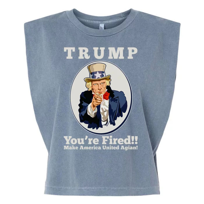 Uncle Sam Trump You're Fired Make America United Again Garment-Dyed Women's Muscle Tee