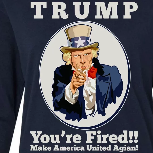 Uncle Sam Trump You're Fired Make America United Again Womens Cotton Relaxed Long Sleeve T-Shirt