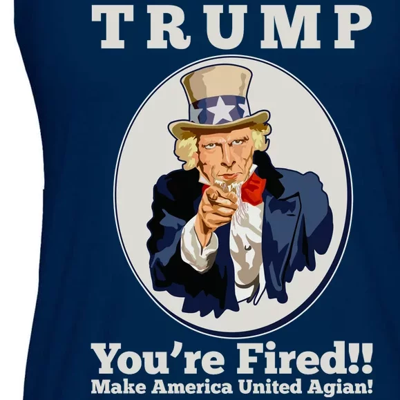 Uncle Sam Trump You're Fired Make America United Again Ladies Essential Flowy Tank