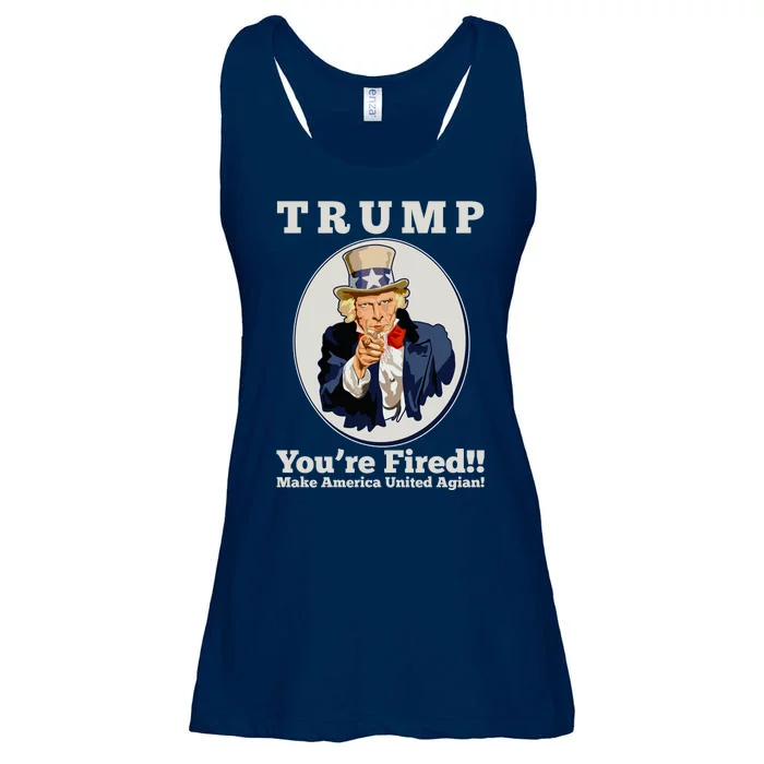 Uncle Sam Trump You're Fired Make America United Again Ladies Essential Flowy Tank