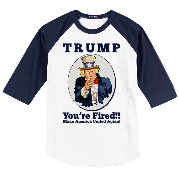 Uncle Sam Trump You're Fired Make America United Again Baseball Sleeve Shirt