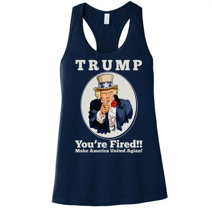 Uncle Sam Trump You're Fired Make America United Again Women's Racerback Tank