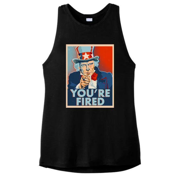 Uncle Sam Trump You're Fired Poster Ladies Tri-Blend Wicking Tank