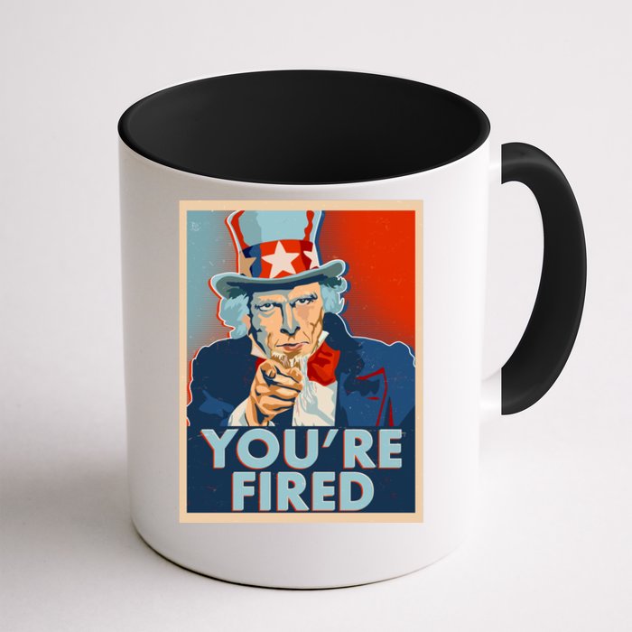 Uncle Sam Trump You're Fired Poster Front & Back Coffee Mug