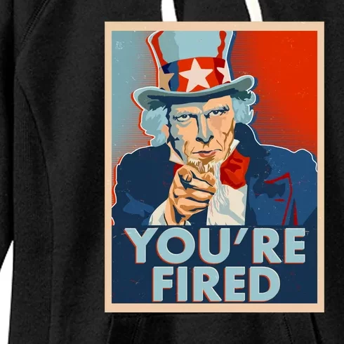 Uncle Sam Trump You're Fired Poster Women's Fleece Hoodie