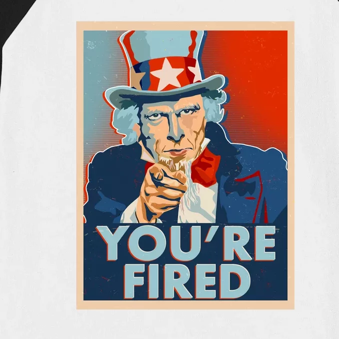 Uncle Sam Trump You're Fired Poster Baseball Sleeve Shirt