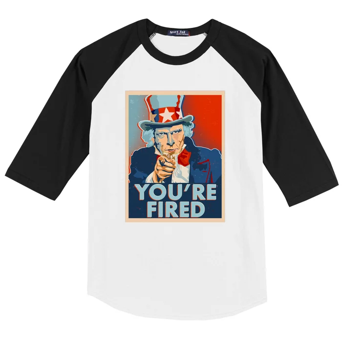 Uncle Sam Trump You're Fired Poster Baseball Sleeve Shirt