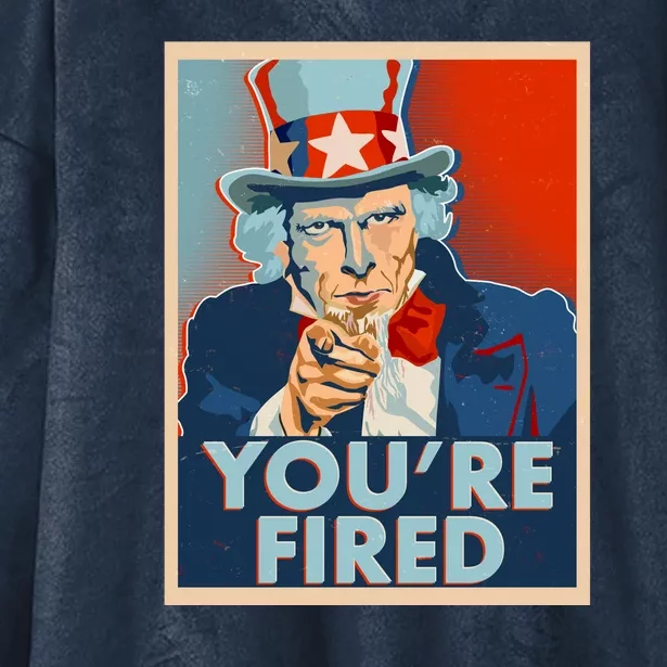 Uncle Sam Trump You're Fired Poster Hooded Wearable Blanket