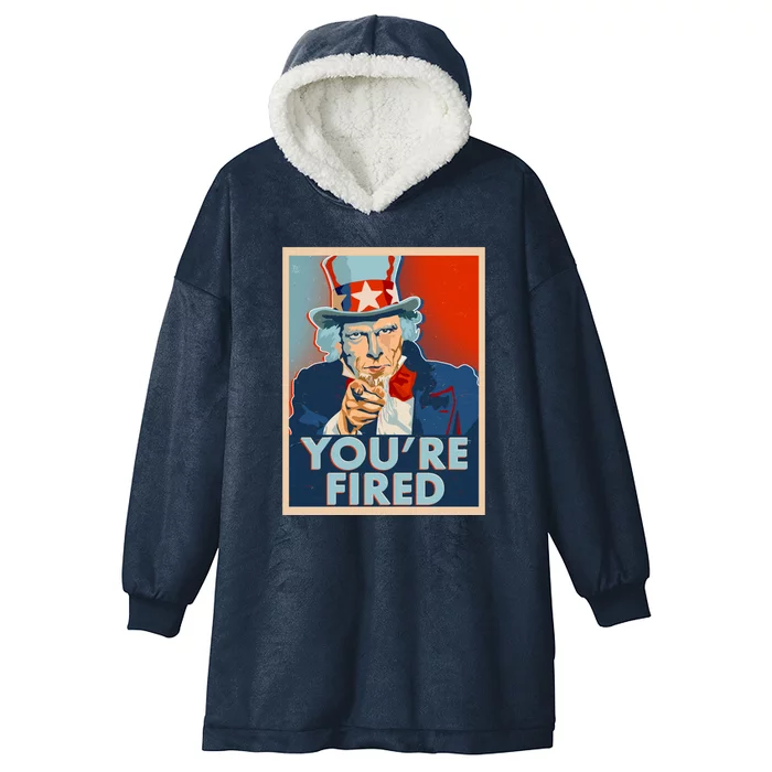 Uncle Sam Trump You're Fired Poster Hooded Wearable Blanket