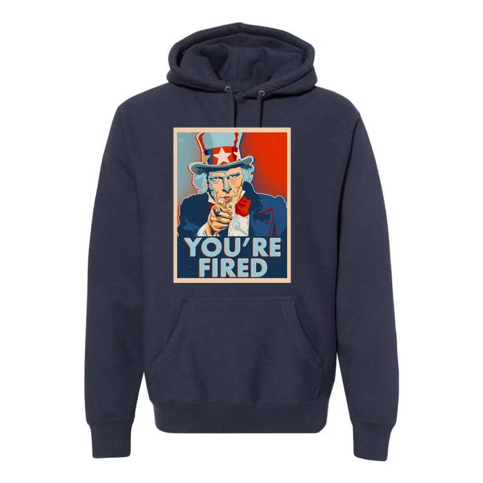 Uncle Sam Trump You're Fired Poster Premium Hoodie