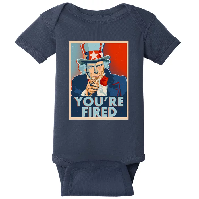 Uncle Sam Trump You're Fired Poster Baby Bodysuit