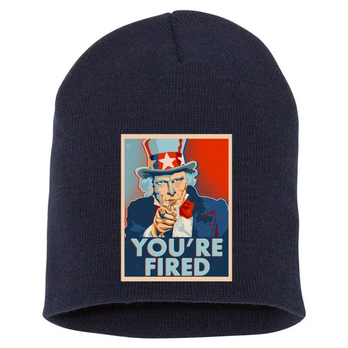 Uncle Sam Trump You're Fired Poster Short Acrylic Beanie