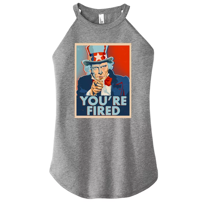 Uncle Sam Trump You're Fired Poster Women’s Perfect Tri Rocker Tank