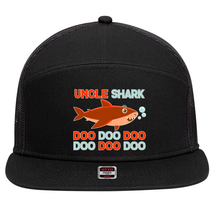 Uncle Shark Doo Doo Doo 7 Panel Mesh Trucker Snapback Hat