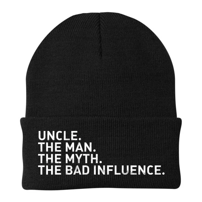 Uncle The Man The Myth The Bad Influence Knit Cap Winter Beanie