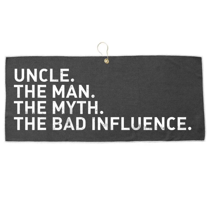 Uncle The Man The Myth The Bad Influence Large Microfiber Waffle Golf Towel