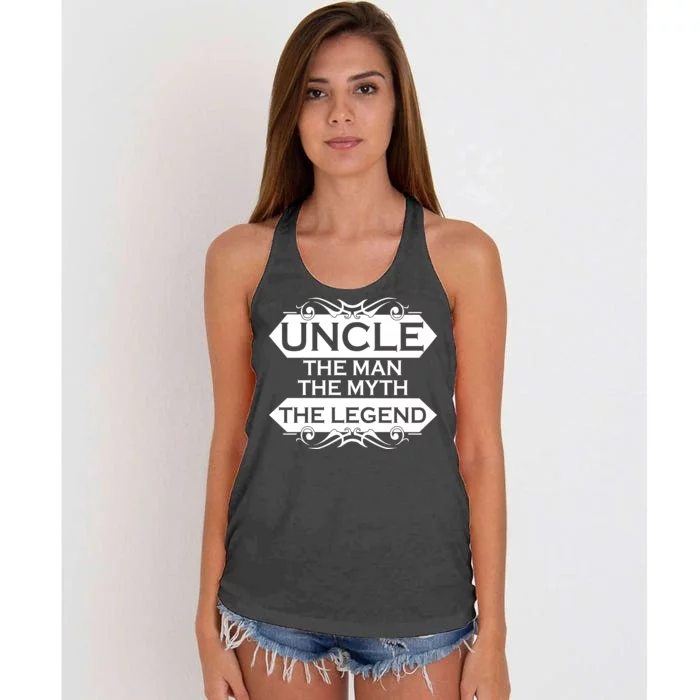 Uncle The Man The Myth The Legend Women's Knotted Racerback Tank