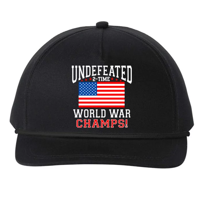 Undefeated 2-Time World War Champs Snapback Five-Panel Rope Hat