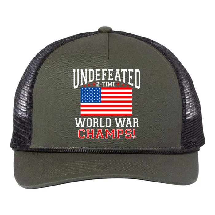 Undefeated 2-Time World War Champs Retro Rope Trucker Hat Cap