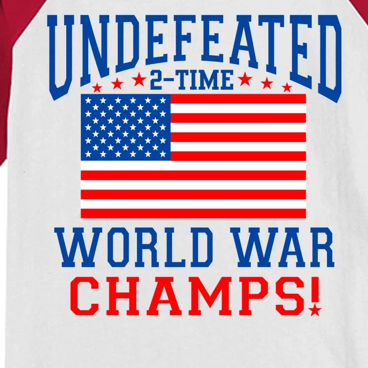 Undefeated 2-Time World War Champs Kids Colorblock Raglan Jersey