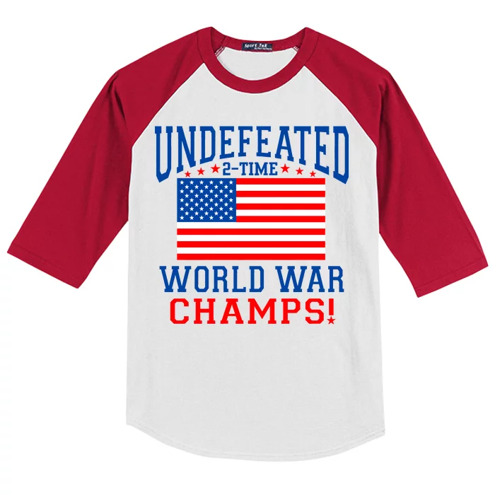 Undefeated 2-Time World War Champs Kids Colorblock Raglan Jersey