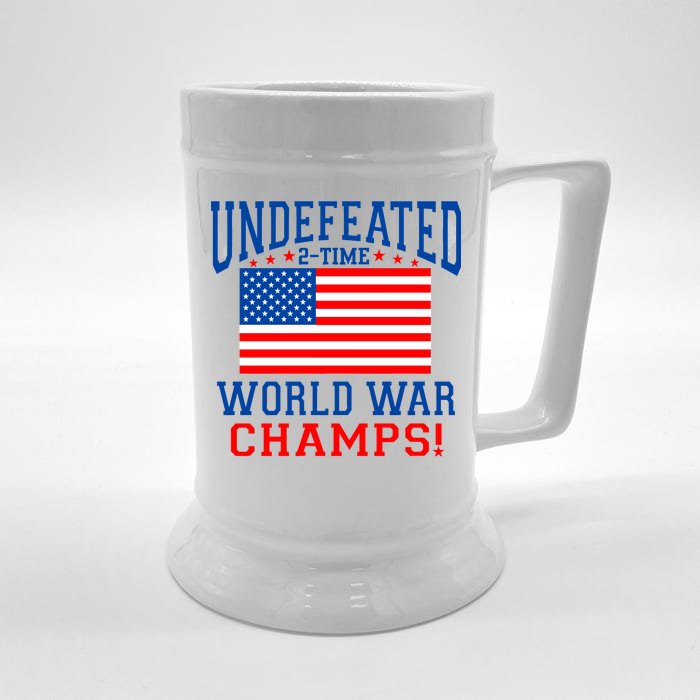 Undefeated 2-Time World War Champs Front & Back Beer Stein