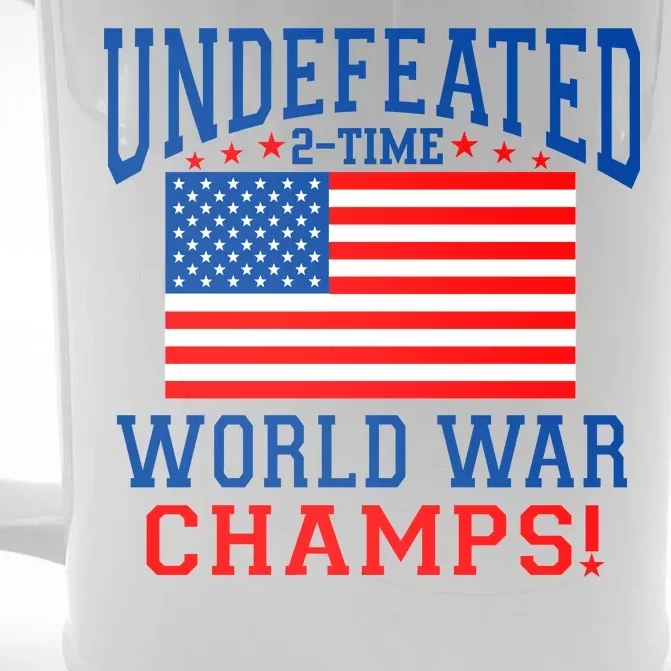 Undefeated 2-Time World War Champs Front & Back Beer Stein