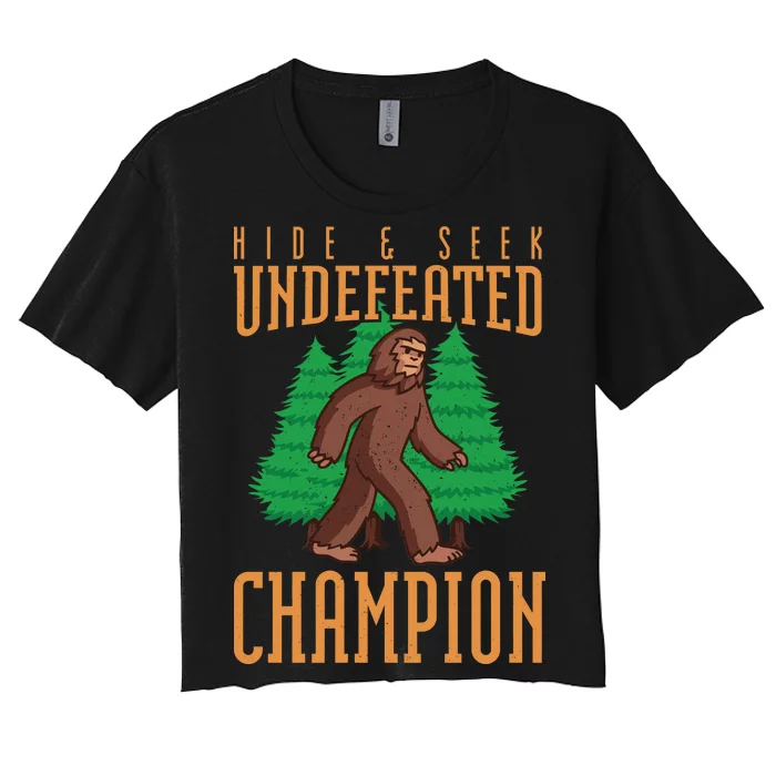 Undefeated Hide & Seek Champion Bigfoot Women's Crop Top Tee