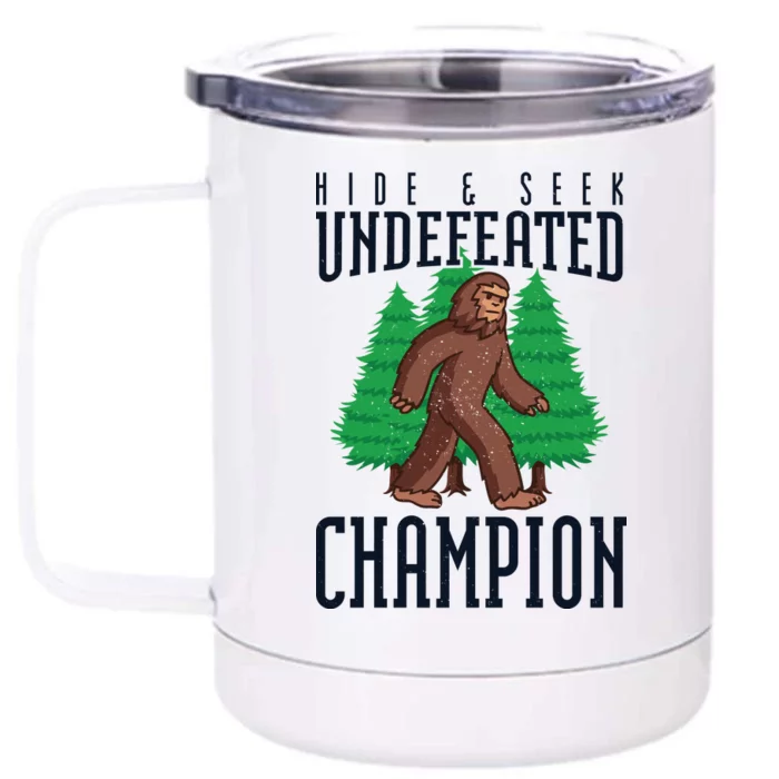 Undefeated Hide & Seek Champion Bigfoot Front & Back 12oz Stainless Steel Tumbler Cup