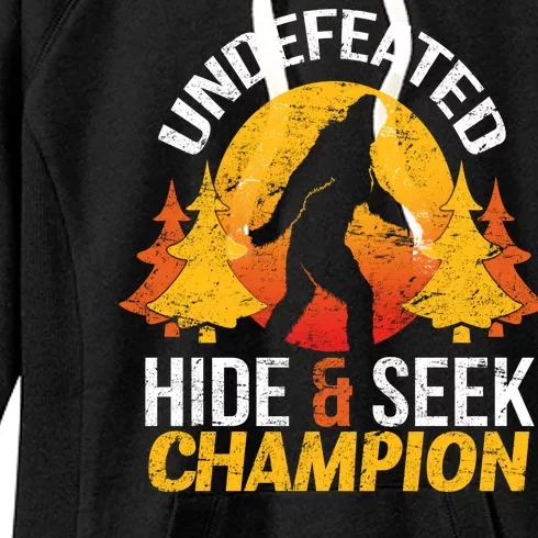 Undefeated Hide And Seek Champion Bigfoot Women's Fleece Hoodie