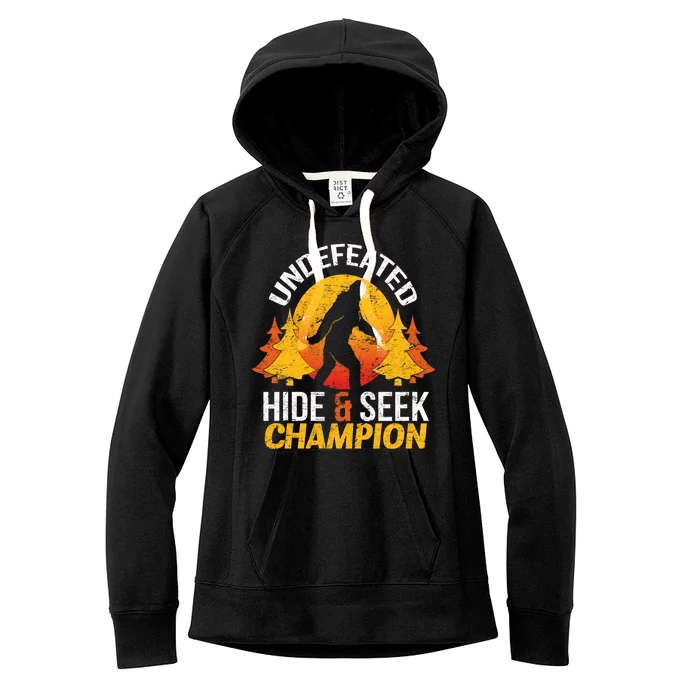 Undefeated Hide And Seek Champion Bigfoot Women's Fleece Hoodie