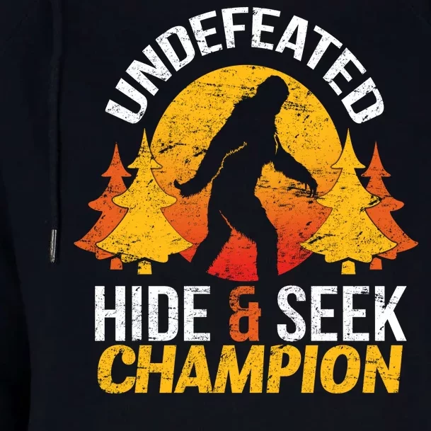 Undefeated Hide And Seek Champion Bigfoot Womens Funnel Neck Pullover Hood