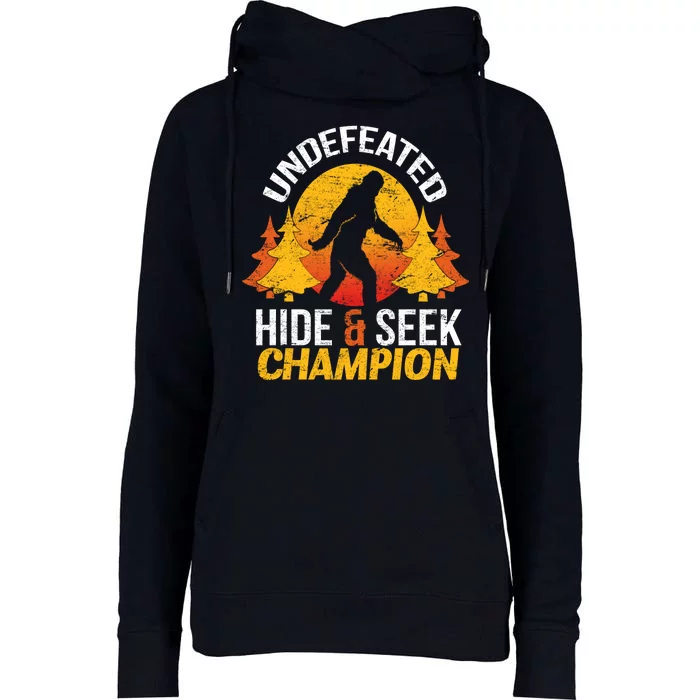 Undefeated Hide And Seek Champion Bigfoot Womens Funnel Neck Pullover Hood