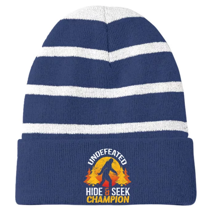 Undefeated Hide And Seek Champion Bigfoot Striped Beanie with Solid Band