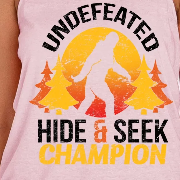 Undefeated Hide And Seek Champion Bigfoot Women's Knotted Racerback Tank