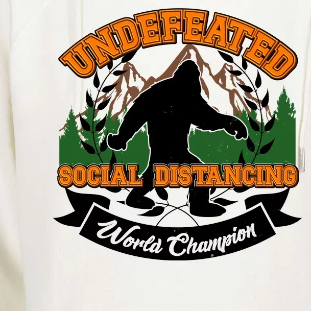 Undefeated Sasquatch Social Distancing Bigfoot Womens Funnel Neck Pullover Hood