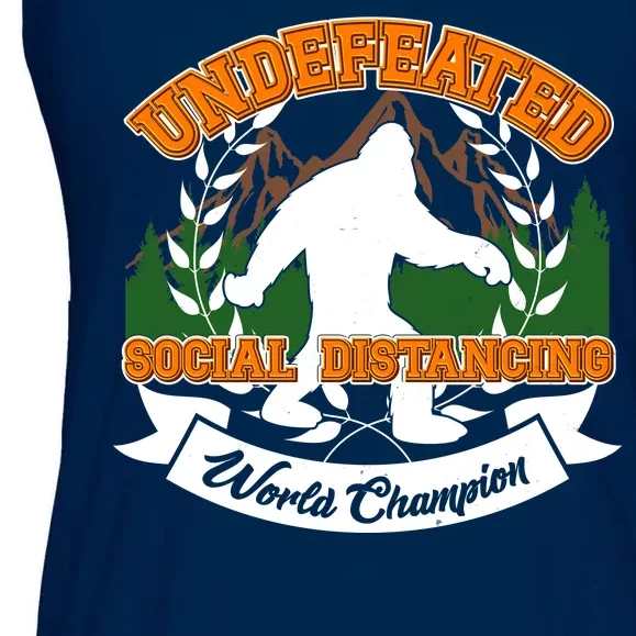 Undefeated Sasquatch Social Distancing Bigfoot Ladies Essential Flowy Tank