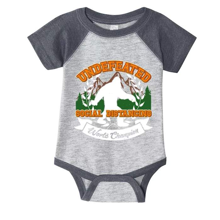 Undefeated Sasquatch Social Distancing Bigfoot Infant Baby Jersey Bodysuit