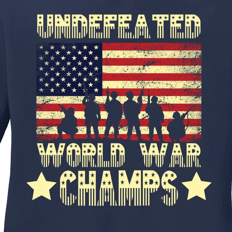 Undefeated World War Champs Ladies Long Sleeve Shirt