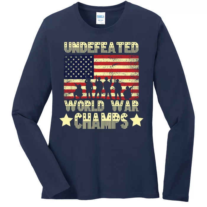 Undefeated World War Champs Ladies Long Sleeve Shirt