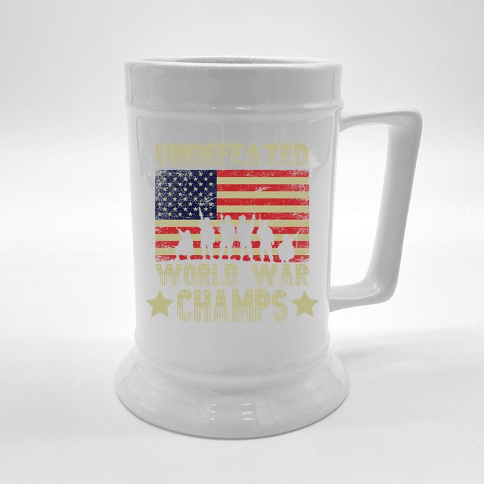 Undefeated World War Champs Front & Back Beer Stein