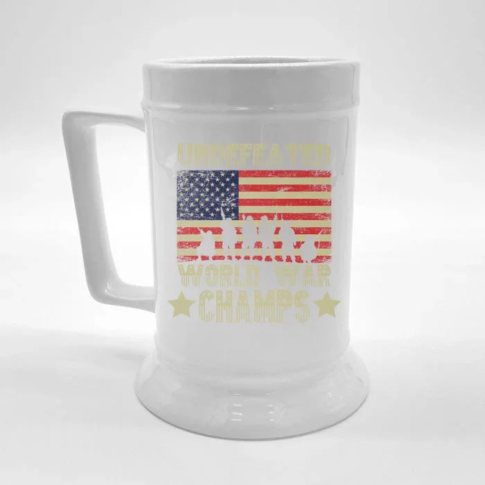 Undefeated World War Champs Front & Back Beer Stein